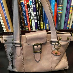 Fossil Lavender Leather Shoulder Bag
